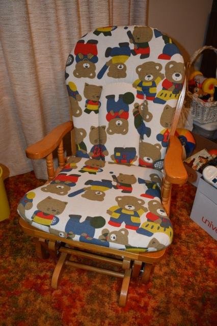 *Vintage Children's Oak Rocker Glider W/ Cushions (1 of 2)