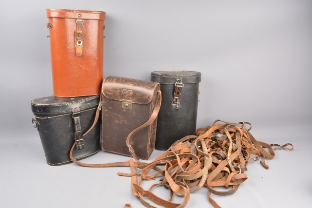 (5) WWI/ WWII Binocular Cases & Leather Straps (1 of 7)