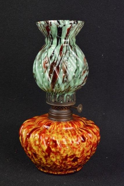 *End of Day Glass Embossed Beaded Swirl Lamp (1 of 5)