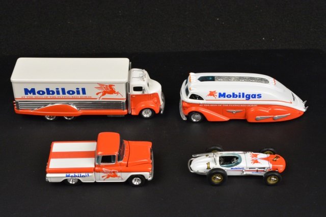 Hot Wheels Mobil Oil 4 Vehicle Complete Set: Continental USA buyer to pay $19.99 flat fee for shipping, handling, packaging and insurance on EACH INDIVIDUAL LOT (international bidders contact Pak Mail for shipping quote). NO COMBINED SHIPPING, N