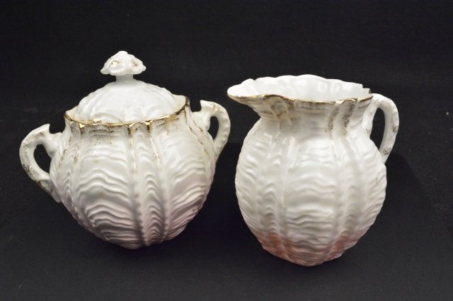 Belleek Lidded Sugar & Creamer: Continental USA buyer to pay $19.99 flat fee for shipping, handling, packaging and insurance on EACH INDIVIDUAL LOT (international bidders contact Pak Mail for shipping quote). NO COMBINED SHIPPING, N