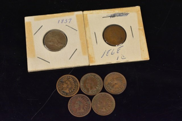 *1857 Flying Eagle Penny & (6) Indian Head Pennies (1 of 6)