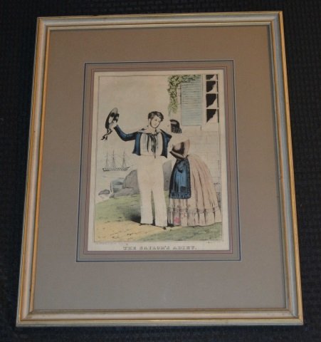 *N. Currier "The Sailor's Adieu" Litho Print (1 of 6)