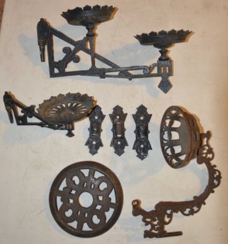 *Circa 1800's Cast Oil Lamp Wall Mounts & Brackets (1 of 6)