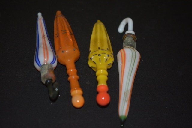 (4) Vintage Porcelain Umbrella Party Pick Holders (1 of 2)