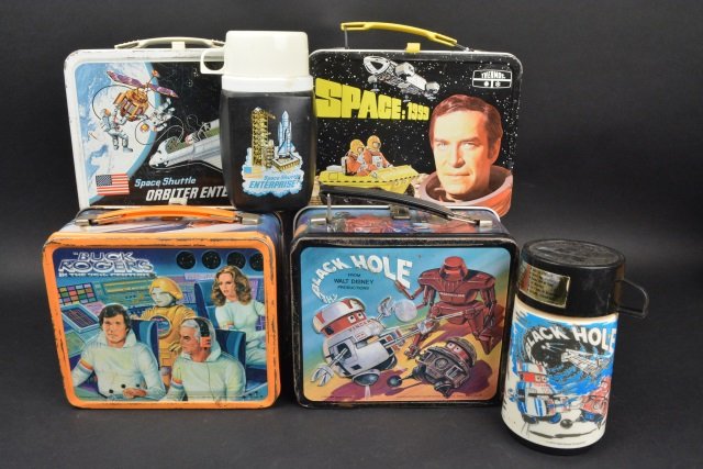 (4) Vintage Space Theme Children's Lunch Boxes (1 of 6)
