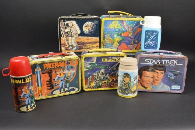 (5) Vintage Space Theme Metal Lunch Boxes (1 of 6)