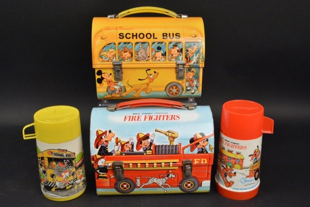 (2) Vintage Disney Dome Lunch Boxes W/ Thermoses (1 of 7)