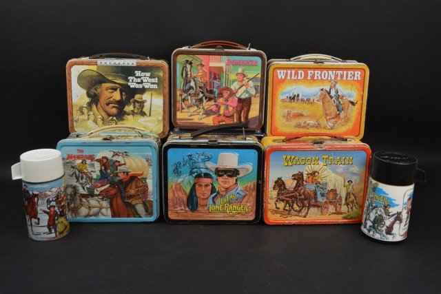 (6) 1960's & 70's Western Metal Lunch Boxes (1 of 7)