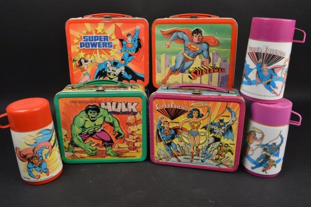 (4) Vintage Super Hero Comic Lunch Boxes (1 of 8)