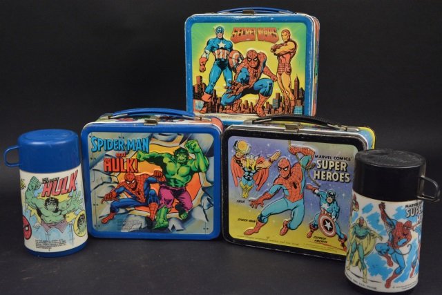 (3) Vintage Super Hero Comic Book Lunch Boxes (1 of 9)