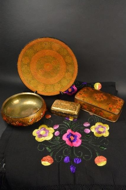 Handmade in India Wood Items & Needlepoint Stole (1 of 7)