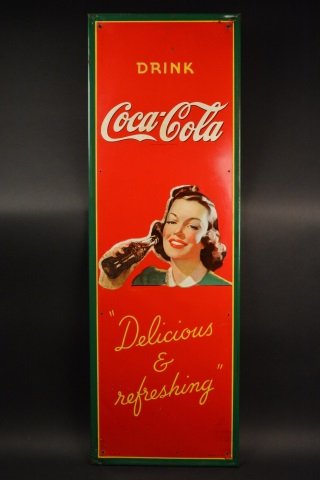Coca-Cola Delcious & Refreshing 18 x 54 Tin Sign (1 of 9)
