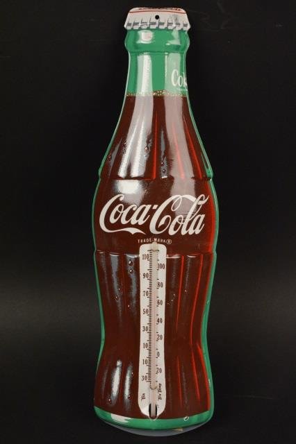 Coca-Cola Bottle Shaped Tin Thermometer (1 of 4)