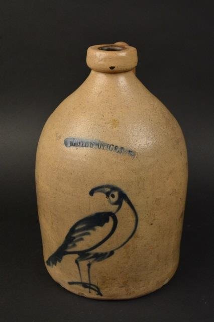 Whites Uticas Stoneware Pottery Jug Cobalt Bird (1 of 8)