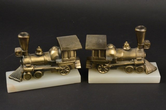 Pair of Locomotive Steam Engine Book Ends (1 of 4)