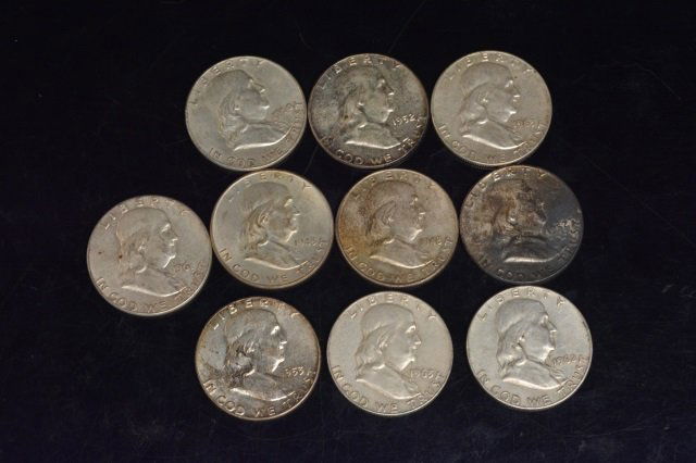 (10) Ben Franklin Half Dollars (1 of 4)