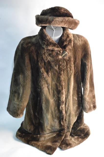 Papas Furs Collared Full Length Coat & Hat (1 of 5)
