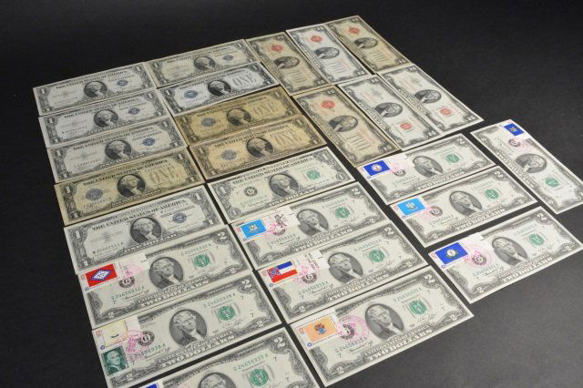 (10) Silver Certificates & (16) Two Dollar Bills (1 of 6)