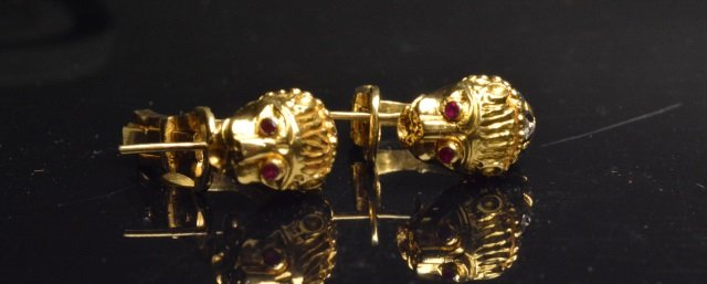 18K Yellow Gold Earrings W/ Diamonds (1 of 3)