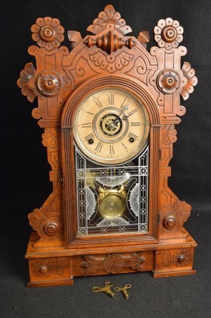 Gingerbread Wm. L. Gilbert Clock Co. Mantel Clock (1 of 6)