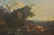 Cows in Valley Near Cliff Oil Painting On Board - 2