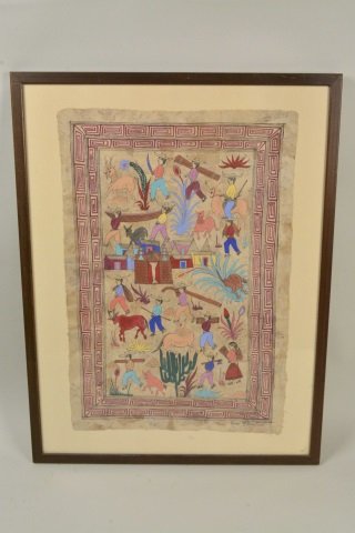 Mexican Village Folk Art Watercolor SLR Pedro (1 of 6)