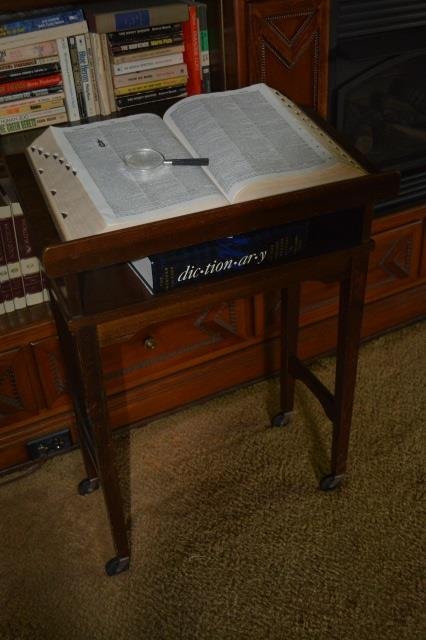 Encyclopedia Wood Book Stand W/ Encyclopedia (1 of 2)