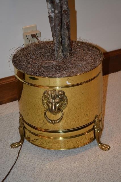 Brass Lions Head Knocker Footed Planter (1 of 4)