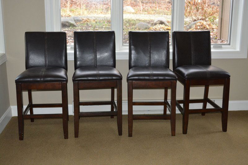 (4) Ashley Furniture Leather Padded Bar Stools (1 of 5)