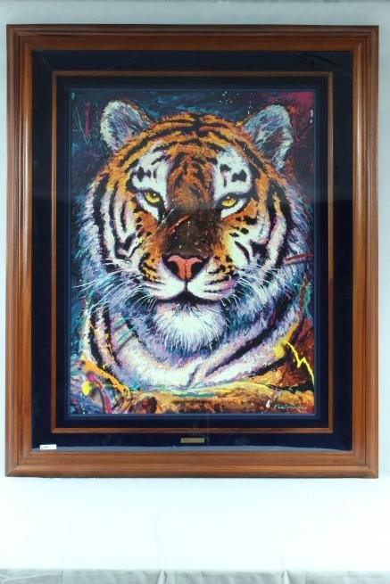 Elegantly Framed Under Glass Christian R. Lassen: frame size 49" x 40 1/2" Painting Christian R. Lassen print 66/250