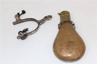 Antique US Army Powder Flask/ 1 Garcia Spur