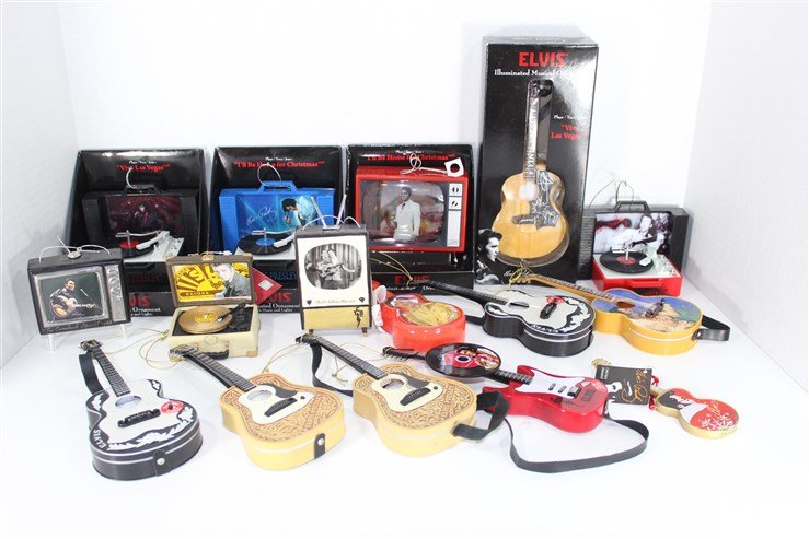 16 Musical Guitar, TVS, Christmas Ornaments: collectible and various elvis ornaments