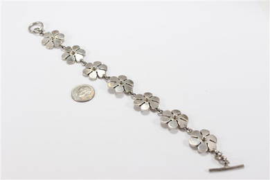 Sterling Silver Floral Bracelet