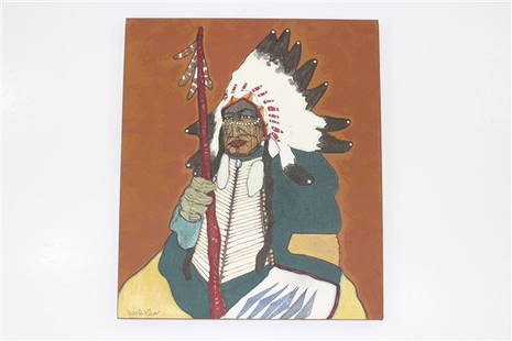 Unframed Red Star Original Painting: Wild Flower, dated 1978 and signed Kevin Red Star, he is considered 1 of the top 3 Native American Artist of his time. This painting was authenticated by Kevin redstar daughter approx 24" x 28"