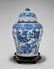 LARGE KANGXI PERIOD BLUE & WHITE COVERED JAR