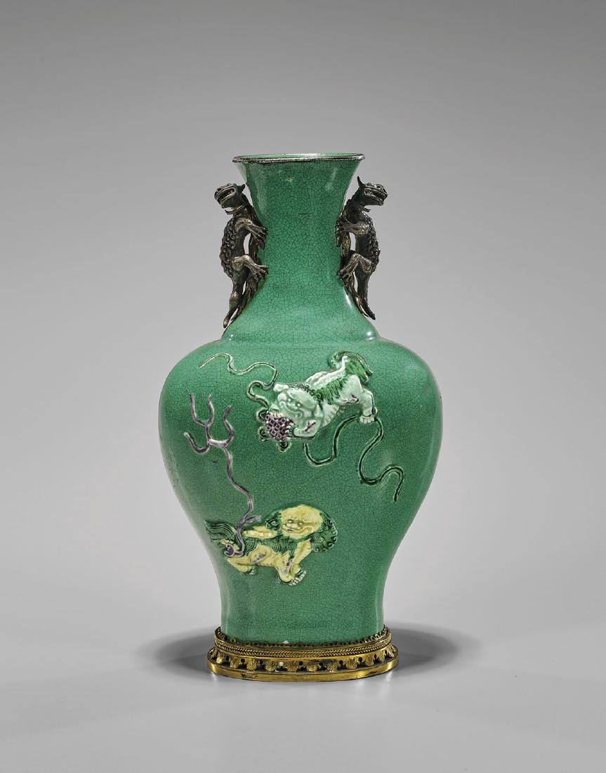 BRONZE MOUNTED ANTIQUE CHINESE VASE (1 of 2)