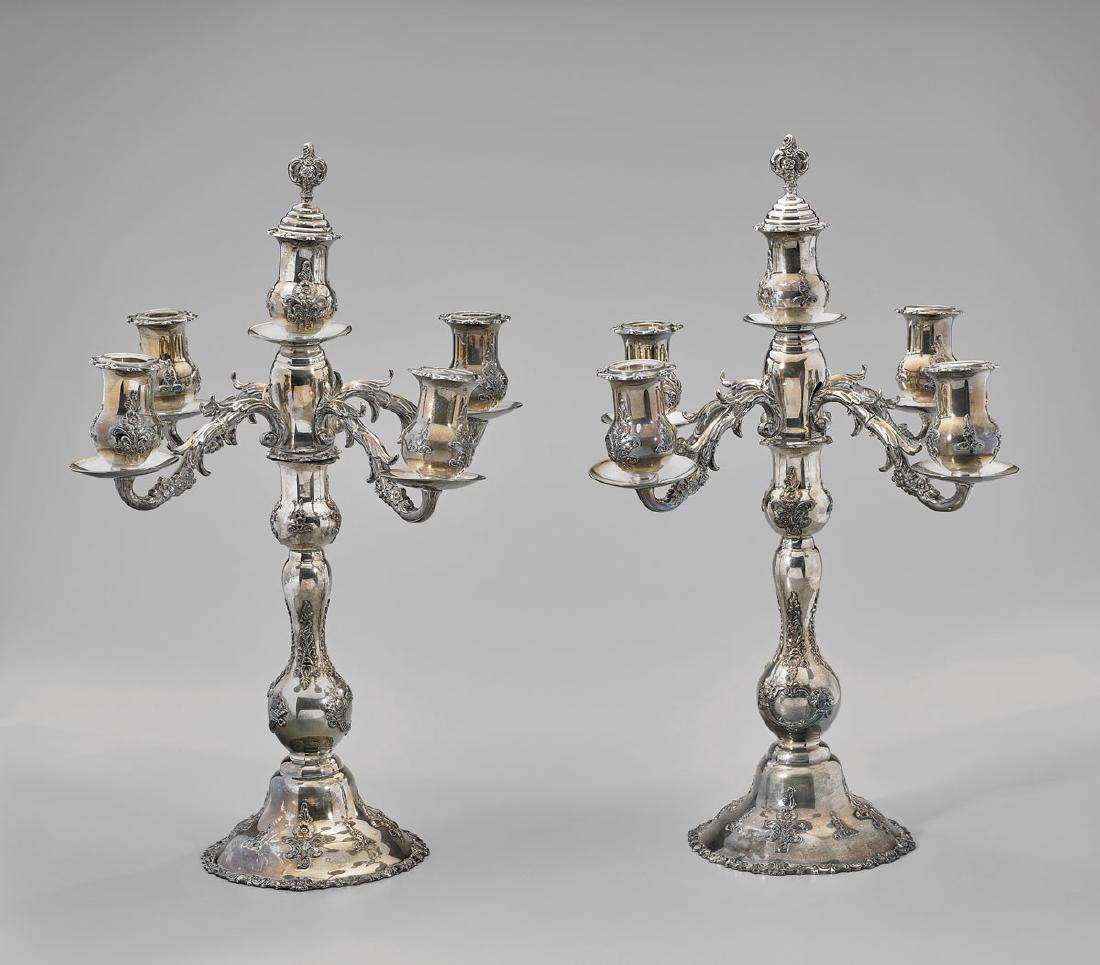 PAIR VINTAGE JAPANESE SILVER CANDELABRA (1 of 3)