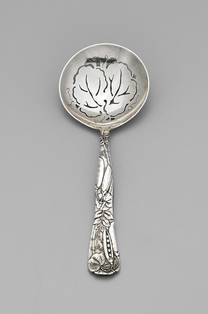 VINTAGE TIFFANY & CO. STERLING SERVING SPOON: Peapod (1 of 3)