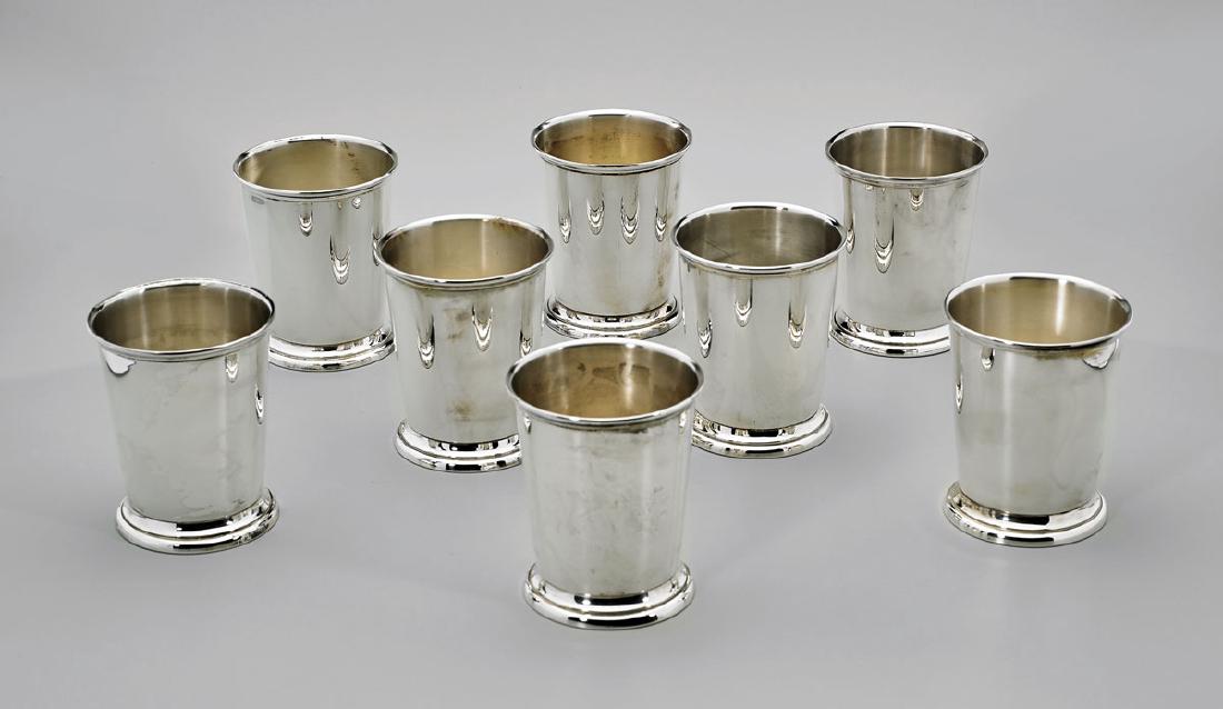 EIGHT STERLING SILVER TUMBLERS/CUPS (1 of 2)