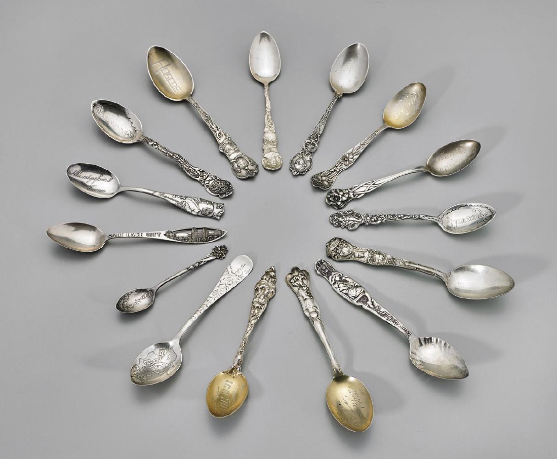 STERLING SILVER SOUVENIR SPOONS: American Cities & (1 of 3)