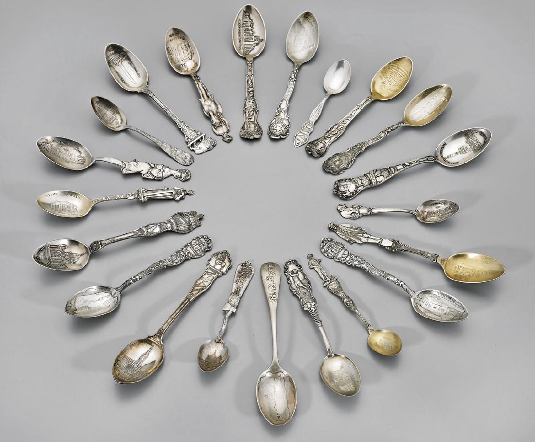 GROUP STERLING SILVER SOUVENIR SPOONS (1 of 3)