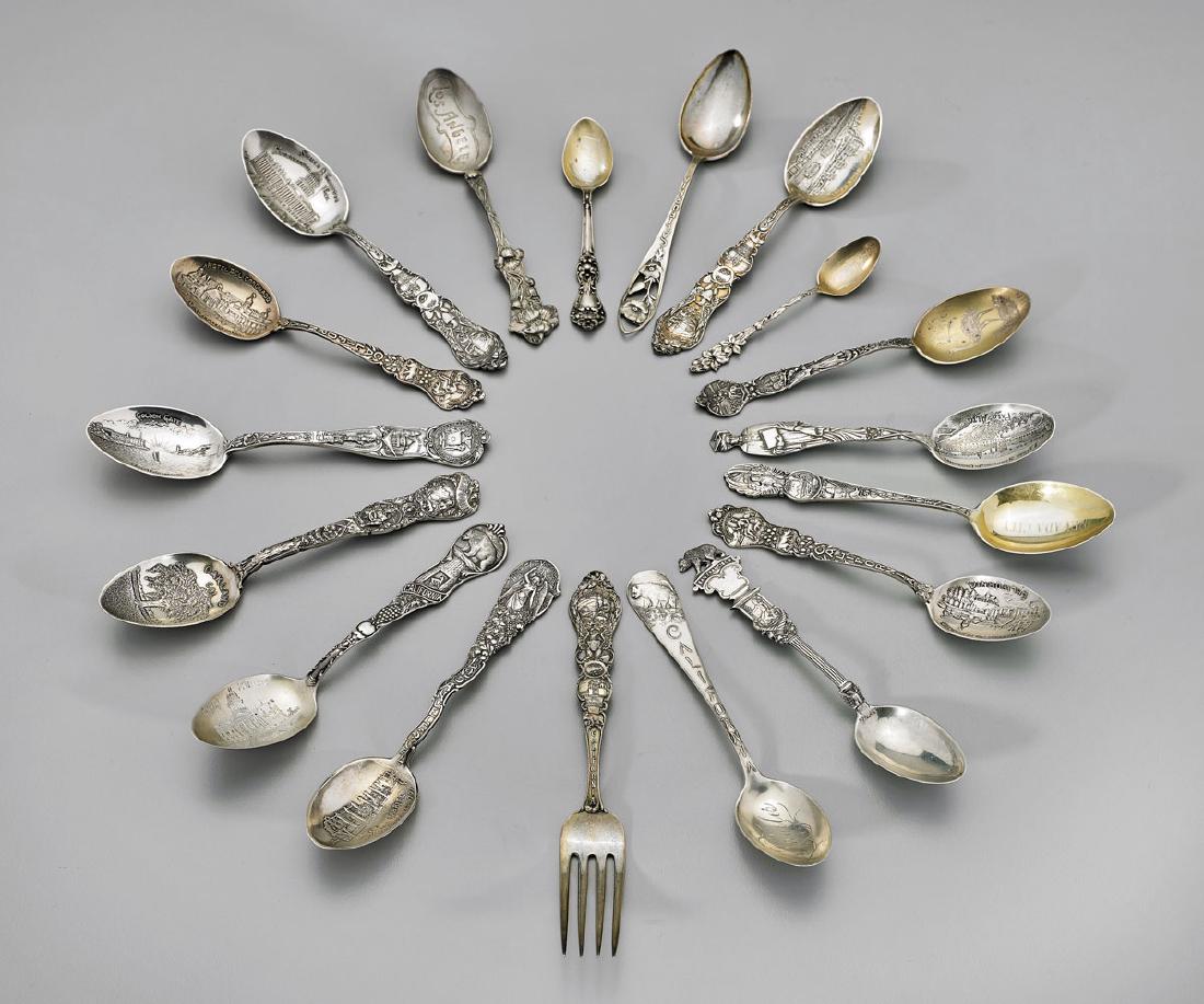 STERLING SILVER SOUVENIR SPOONS & FORK: California (1 of 3)
