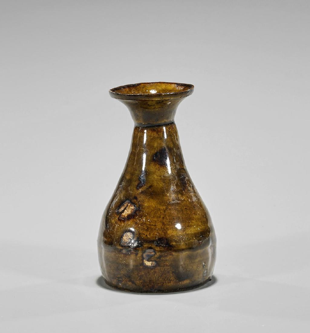 Chinese Brown Glazed Pottery Vase (1 of 2)