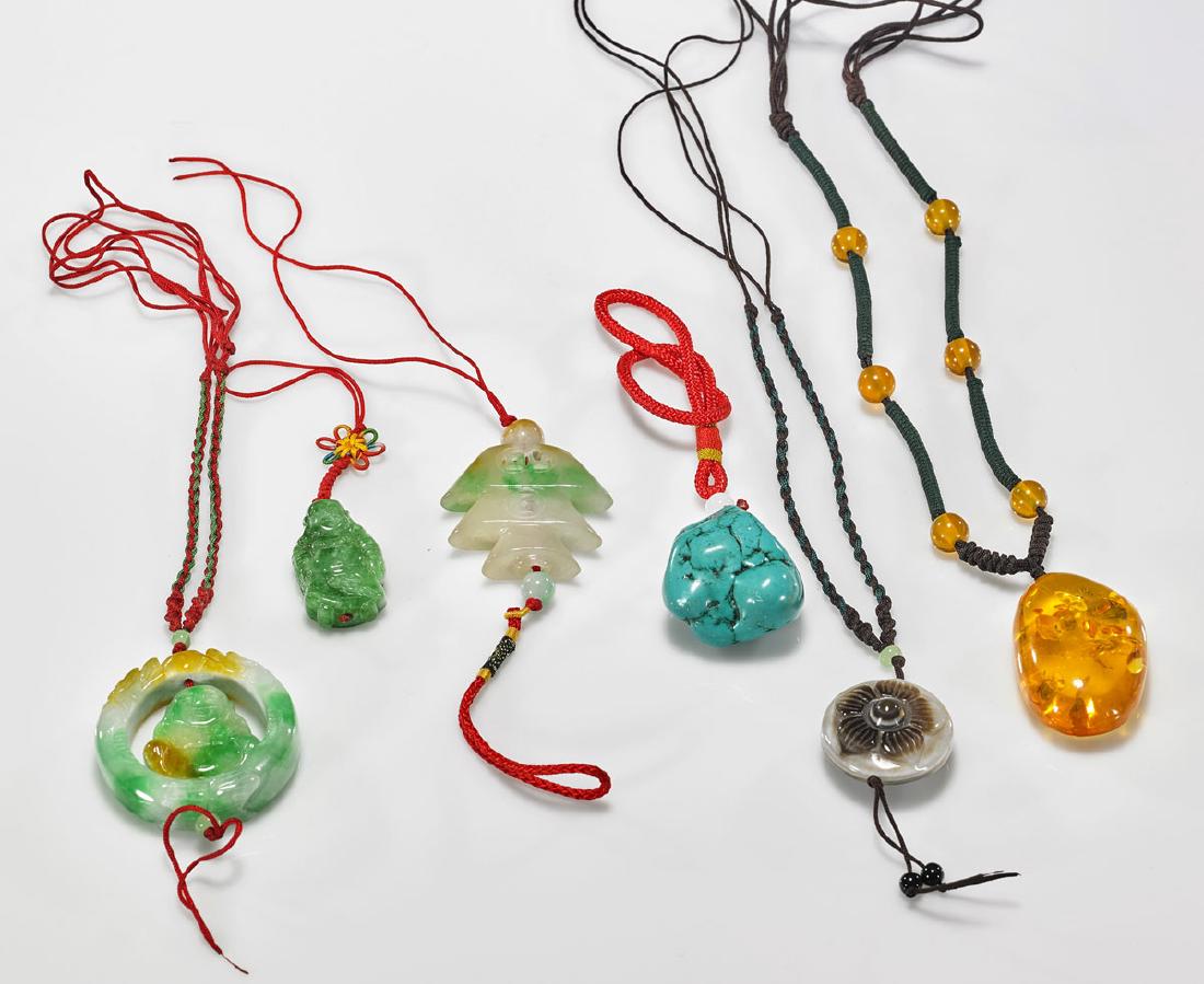 Six Chinese Pendant Necklaces (1 of 1)