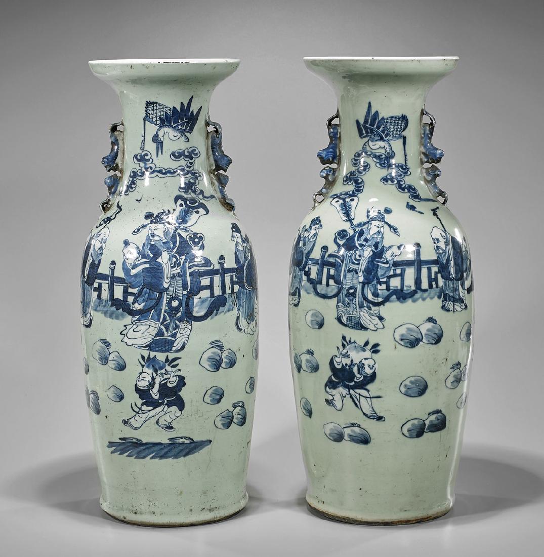 Pair Antique Chinese Phoenix-Tail Porcelain Vases (1 of 1)
