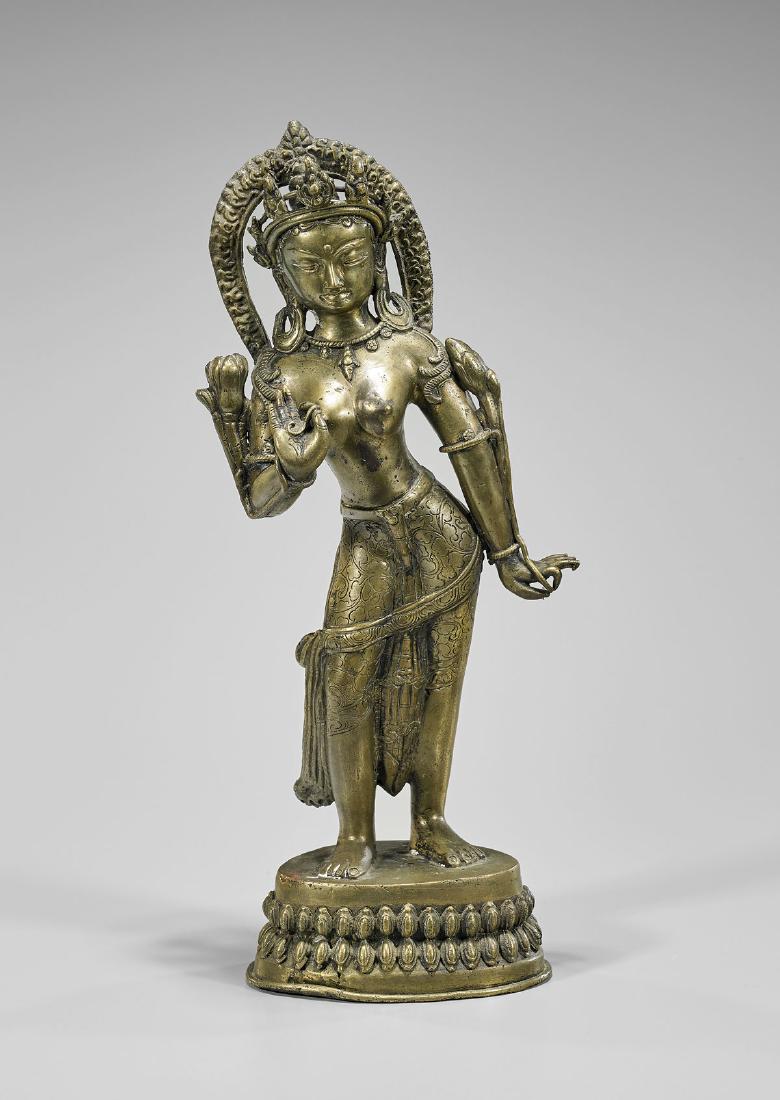 Sino-Tibetan Bronze Standing Deity (1 of 2)