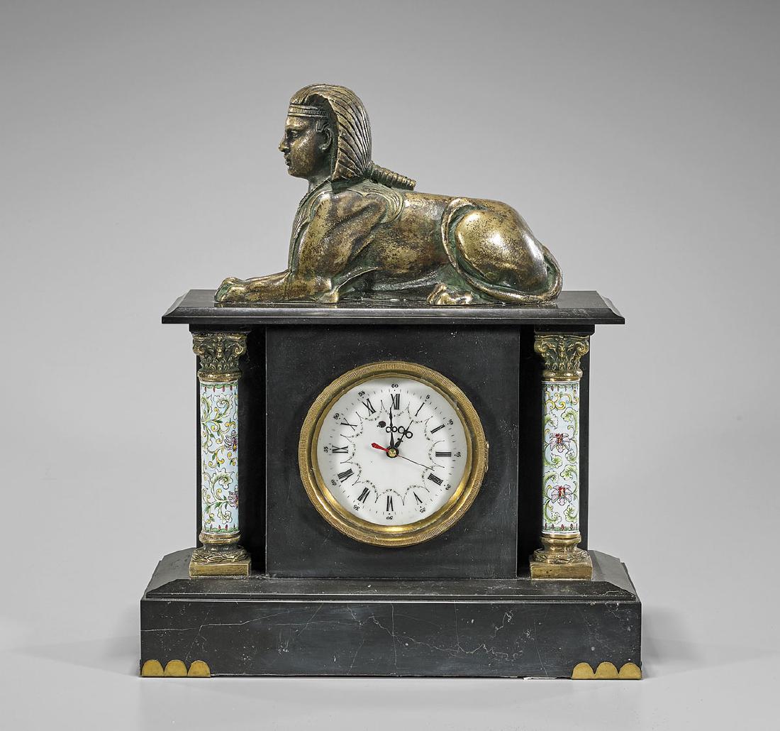 Heavy Chinese Sphinx Desk Clock (1 of 1)