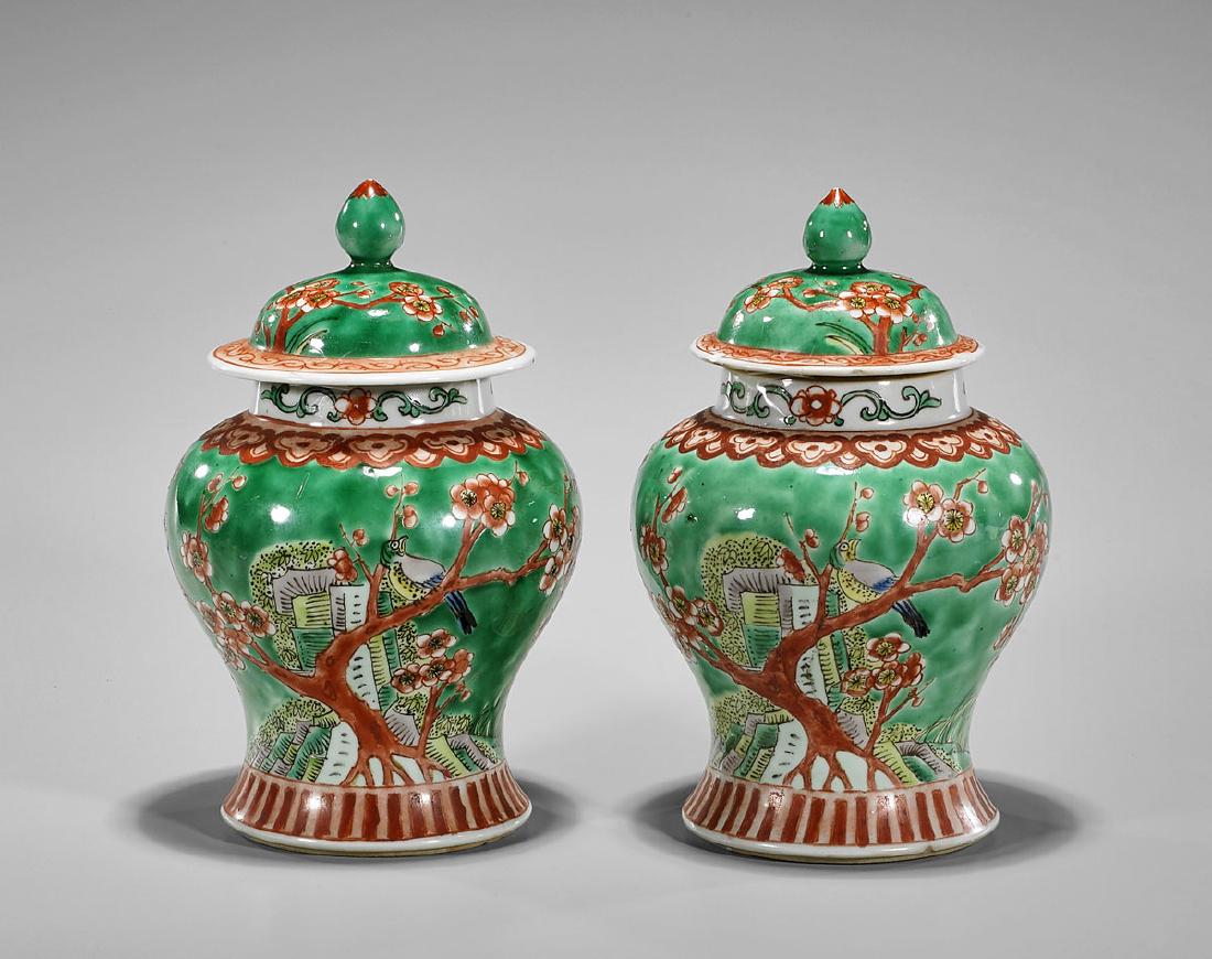 Pair Antique Chinese Porcelain Jars (1 of 2)