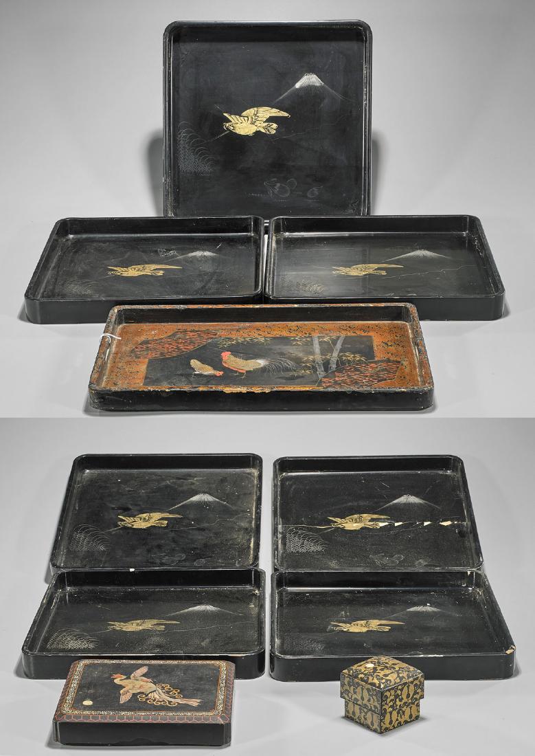 Group of Old & Antique Japanese Lacquerware (1 of 1)